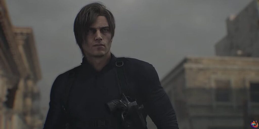Immagine di un personaggio di Resident Evil Requiem pronto all'azione.