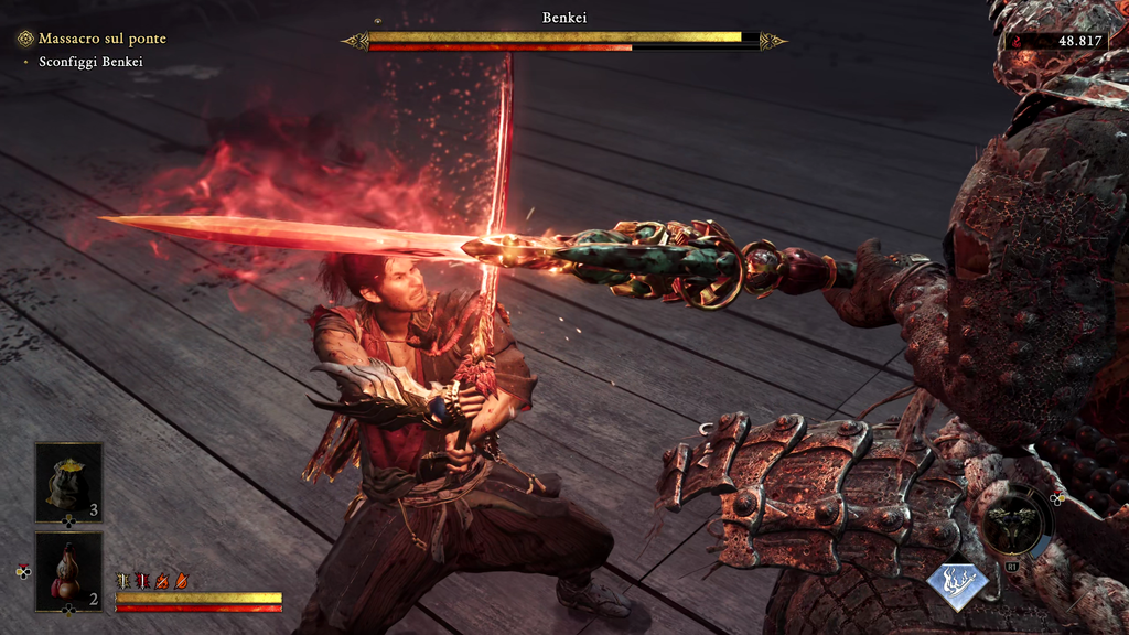 Guida a Onimusha: Way of the Sword Parte 3: strategie per sconfiggere i boss Dohatsu-ten e Benkei nelle missioni Le Radici di Tutti i Mali e Massacro sul Ponte.